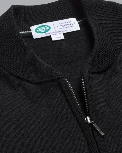 Fashion Charles Tyrwhitt New York Jets Merino Zip Through Bomber - Black