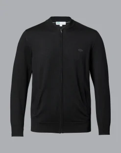 Fashion Charles Tyrwhitt New York Jets Merino Zip Through Bomber - Black