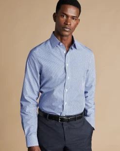Sale Charles Tyrwhitt Non-Iron Bengal Stripe Shirt - Blue Royal