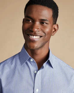 Sale Charles Tyrwhitt Non-Iron Bengal Stripe Shirt - Blue Royal