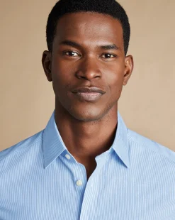 Flash Sale Charles Tyrwhitt Non-Iron Bengal Stripe Shirt - Blue Sky