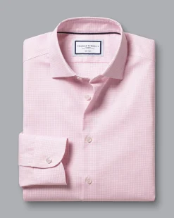 Shop Charles Tyrwhitt Non-Iron Cushion Stretch Texture Shirt - Pink