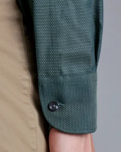 Discount Charles Tyrwhitt Non-Iron Diamond Stretch Texture Shirt - Atlantic Green