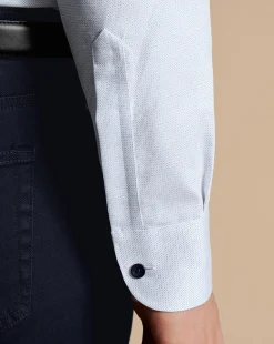 Outlet Charles Tyrwhitt Non-Iron Dot Stretch Texture Shirt - White