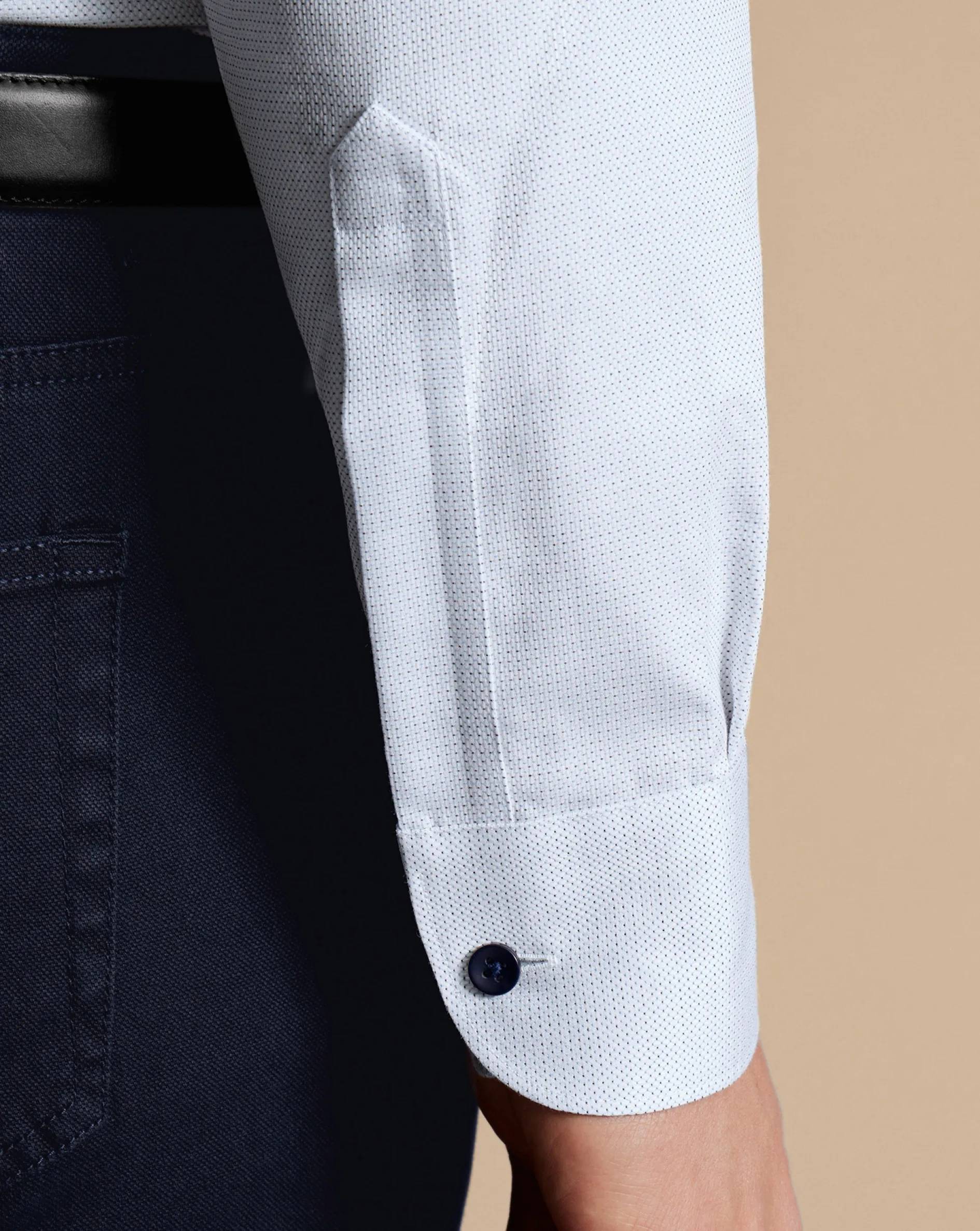 Outlet Charles Tyrwhitt Non-Iron Dot Stretch Texture Shirt - White