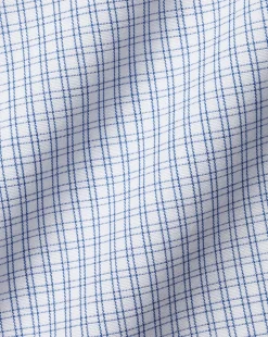 Discount Charles Tyrwhitt Non-Iron Double Check Shirt - Cobalt Blue