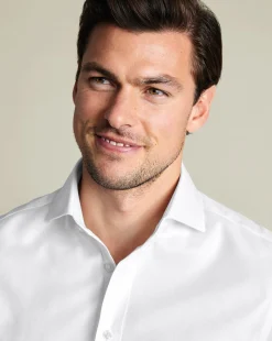 Best Sale Charles Tyrwhitt Non-Iron Herringbone Shirt - White