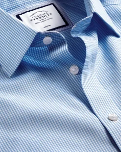 Flash Sale Charles Tyrwhitt Non-Iron Mini Gingham Check Shirt - Cornflower Blue