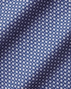 Flash Sale Charles Tyrwhitt Non-Iron Oval Stretch Texture Shirt - Blue Royal