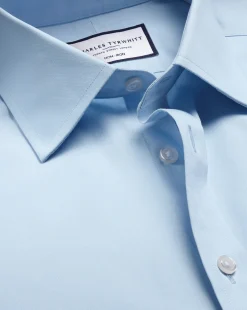 Shop Charles Tyrwhitt Non-Iron Poplin Shirt - Blue Sky