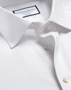 Discount Charles Tyrwhitt Non-Iron Poplin Shirt - White