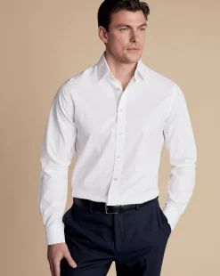 Discount Charles Tyrwhitt Non-Iron Poplin Shirt - White