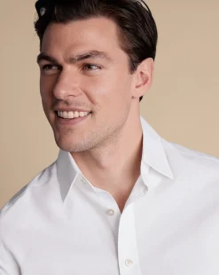 Discount Charles Tyrwhitt Non-Iron Poplin Shirt - White