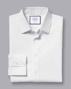Discount Charles Tyrwhitt Non-Iron Poplin Shirt - White