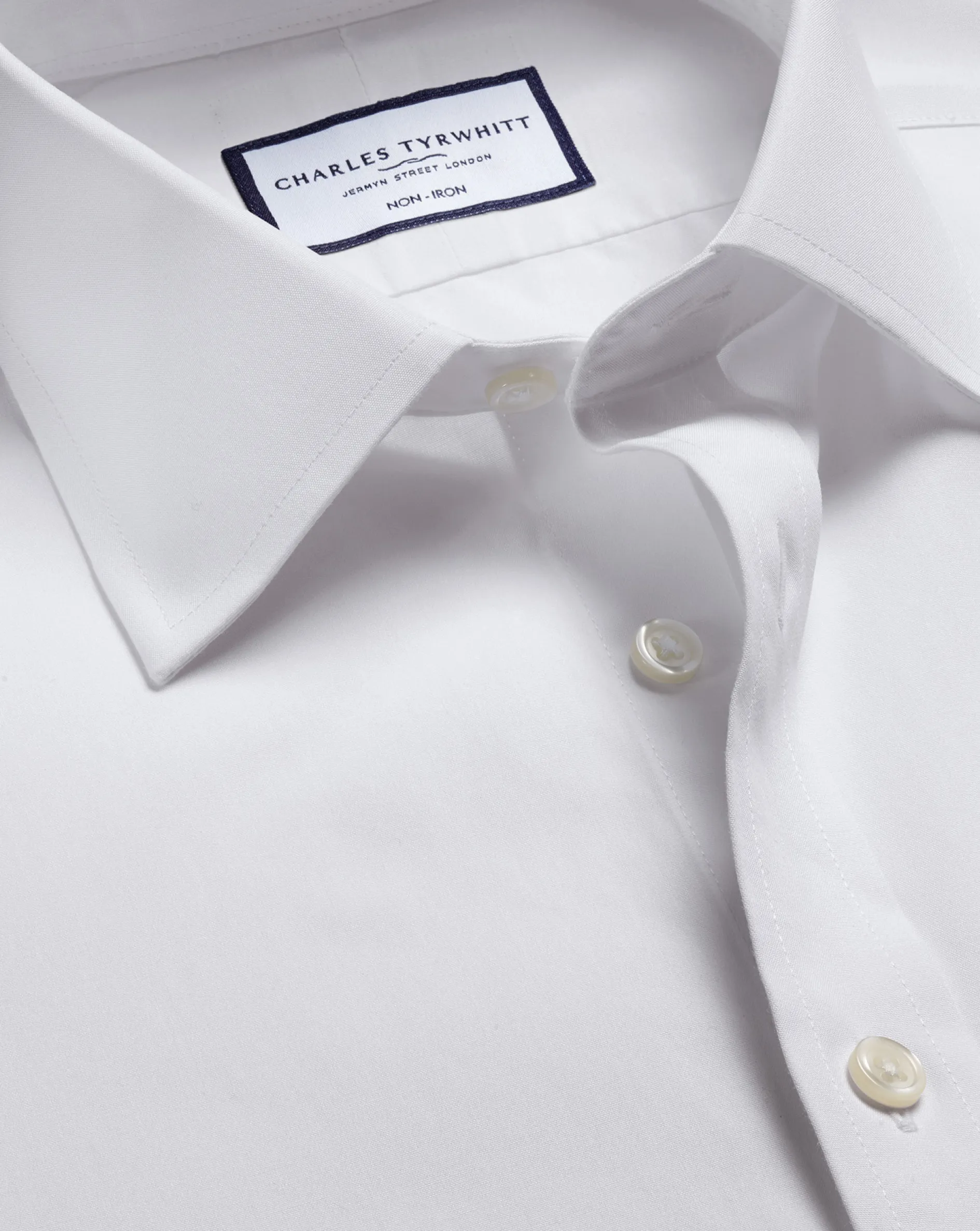 Fashion Charles Tyrwhitt Non-Iron Poplin Short-Sleeve Shirt - White