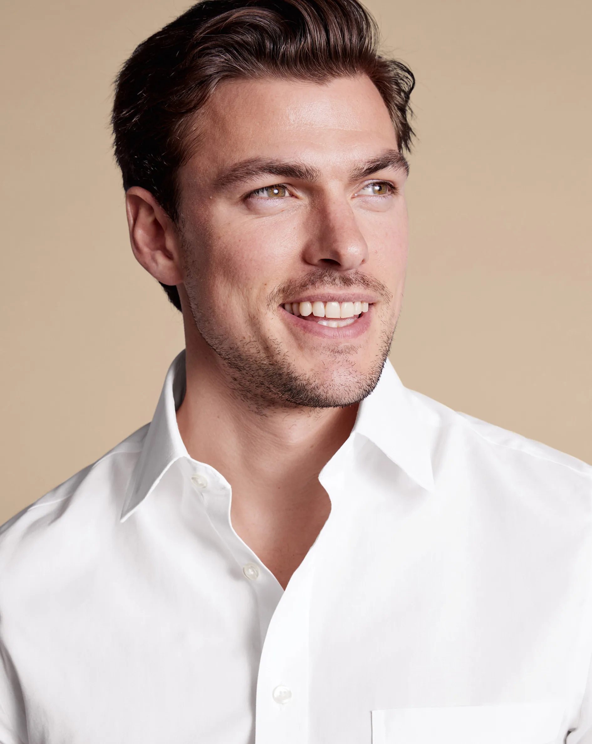Fashion Charles Tyrwhitt Non-Iron Poplin Short-Sleeve Shirt - White