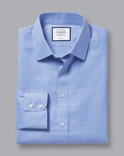 Best Sale Charles Tyrwhitt Non-Iron Prince of Wales Check Shirt - Ocean Blue