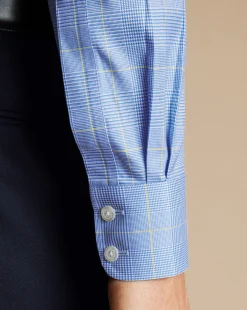 Best Sale Charles Tyrwhitt Non-Iron Prince of Wales Check Shirt - Ocean Blue