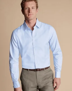 Best Charles Tyrwhitt Non-Iron Prince of Wales Check Shirt - Cornflower Blue