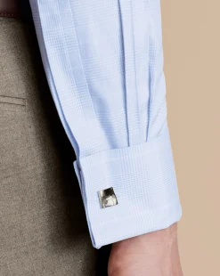 Best Charles Tyrwhitt Non-Iron Prince of Wales Check Shirt - Cornflower Blue