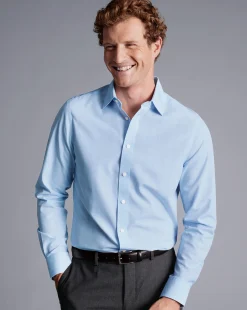 Online Charles Tyrwhitt Non-Iron Prince Of Wales Check Shirt - Light Blue