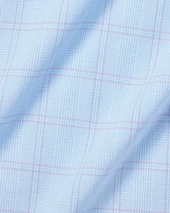 Online Charles Tyrwhitt Non-Iron Prince Of Wales Check Shirt - Light Blue