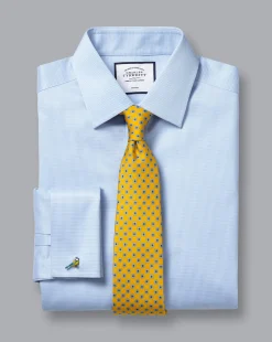 Clearance Charles Tyrwhitt Non-Iron Puppytooth Shirt - Blue Sky