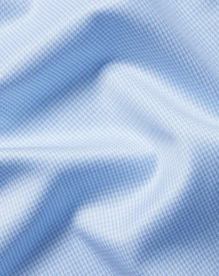 Clearance Charles Tyrwhitt Non-Iron Puppytooth Shirt - Blue Sky
