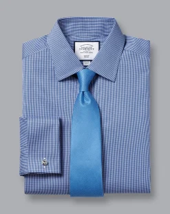 Sale Charles Tyrwhitt Non-Iron Puppytooth Shirt - Blue Royal