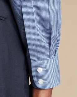 Sale Charles Tyrwhitt Non-Iron Puppytooth Shirt - Blue Royal