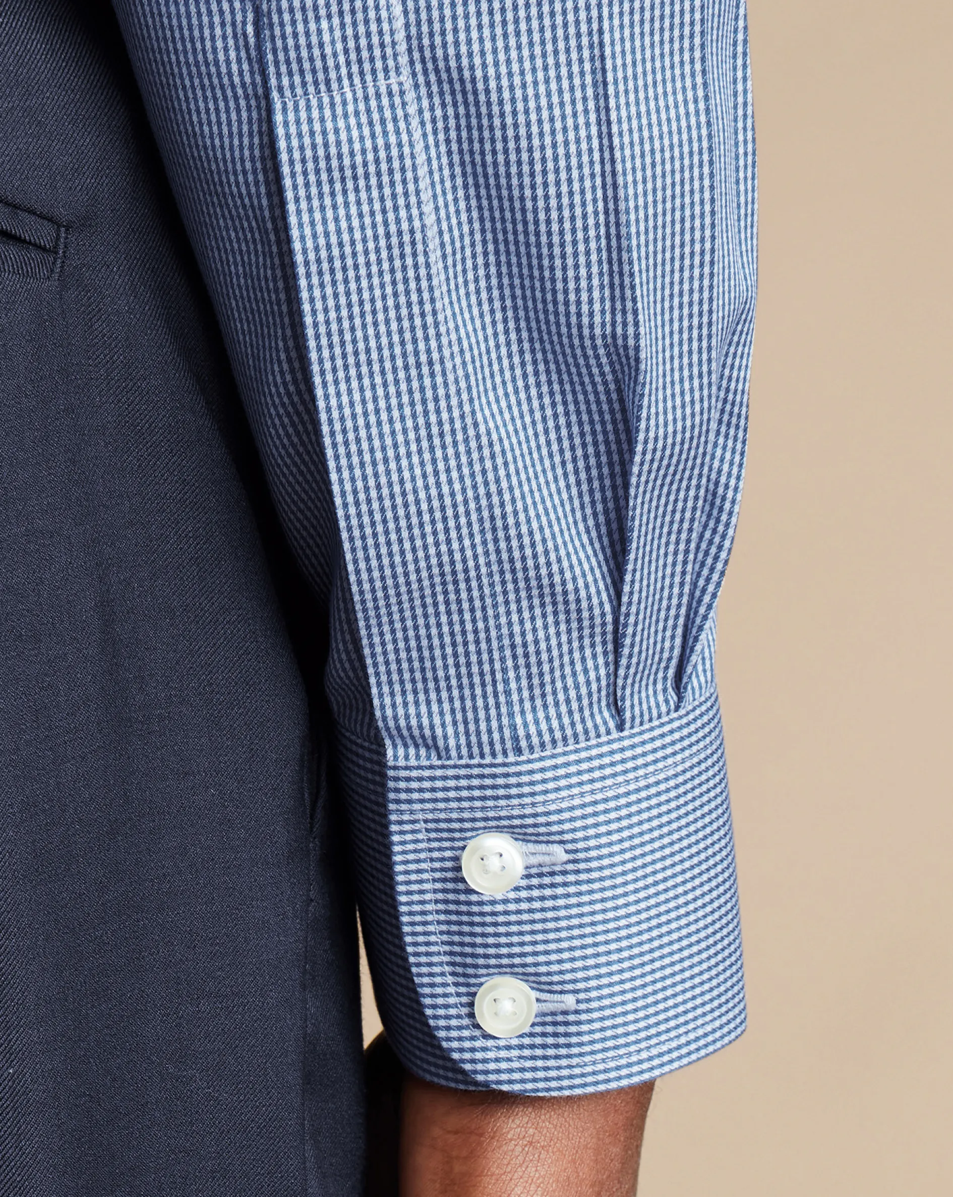 Sale Charles Tyrwhitt Non-Iron Puppytooth Shirt - Blue Royal