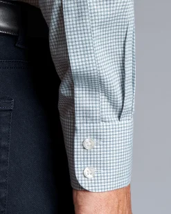 Fashion Charles Tyrwhitt Non-Iron Royal Oxford Check Shirt - Light Blue