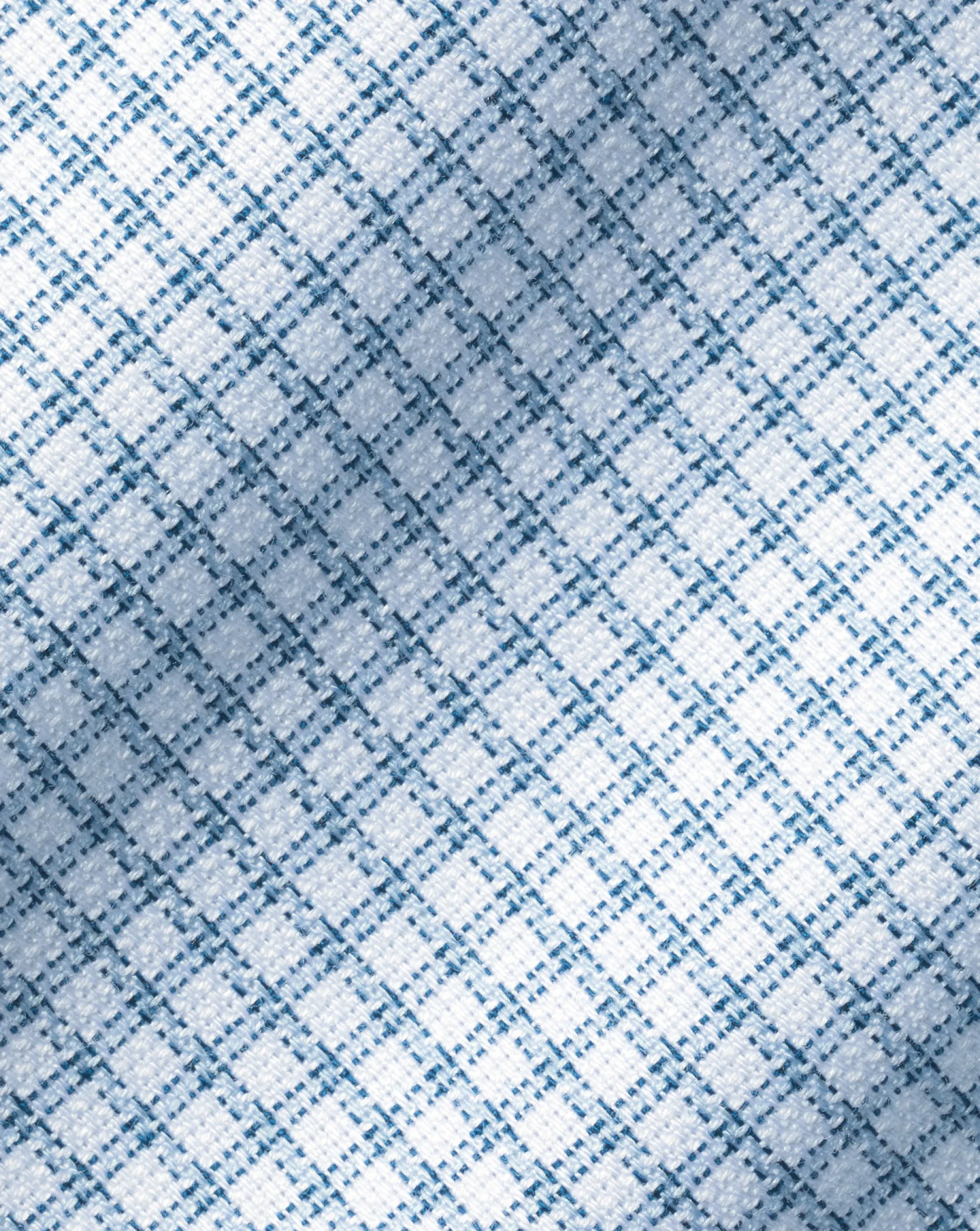Fashion Charles Tyrwhitt Non-Iron Royal Oxford Check Shirt - Light Blue