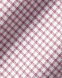 New Charles Tyrwhitt Non-Iron Royal Oxford Check Shirt - Claret Pink