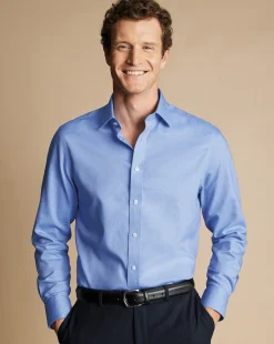 Flash Sale Charles Tyrwhitt Non-Iron Royal Oxford Shirt - Ocean Blue