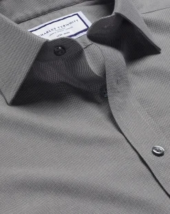 New Charles Tyrwhitt Non-Iron Royal Oxford Shirt - Grey