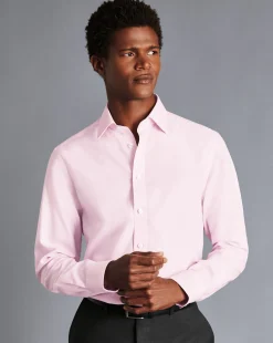 Discount Charles Tyrwhitt Non-Iron Royal Oxford Shirt - Light Pink