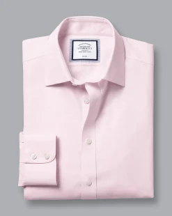 Discount Charles Tyrwhitt Non-Iron Royal Oxford Shirt - Light Pink
