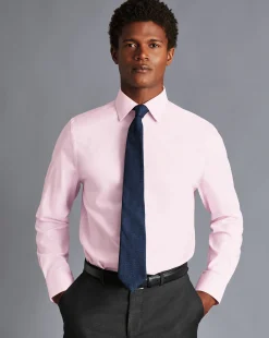 Discount Charles Tyrwhitt Non-Iron Royal Oxford Shirt - Light Pink
