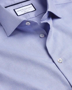 Clearance Charles Tyrwhitt Non-Iron Stretch Texture Square Shirt - Purple Lilac