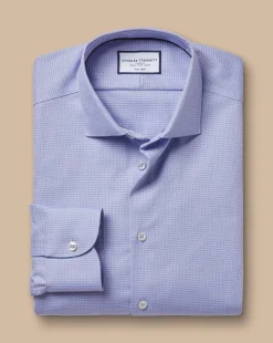 Clearance Charles Tyrwhitt Non-Iron Stretch Texture Square Shirt - Purple Lilac