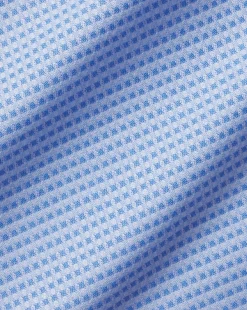 Outlet Charles Tyrwhitt Non-Iron Stretch Texture Square Shirt - Blue Sky