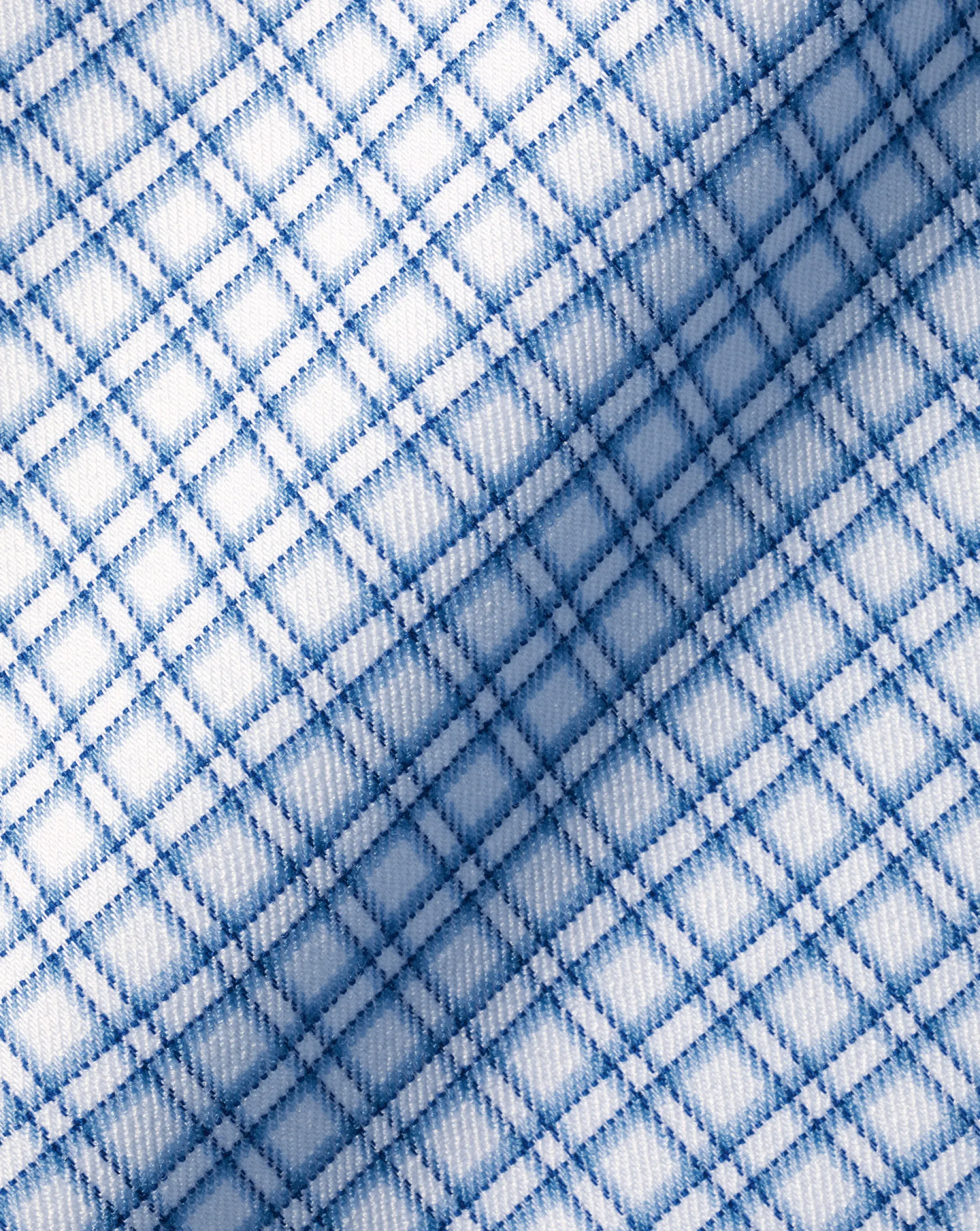 Best Sale Charles Tyrwhitt Non-Iron Stretch Twill Grid Check Shirt - Ocean Blue
