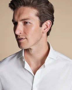 Clearance Charles Tyrwhitt Non-Iron Stretch Twill Shirt - White