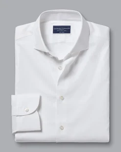 Clearance Charles Tyrwhitt Non-Iron Stretch Twill Shirt - White