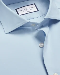 Online Charles Tyrwhitt Non-Iron Stretch Twill Shirt - Blue Sky