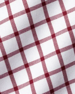 Hot Charles Tyrwhitt Non-Iron Twill Check Shirt - Berry