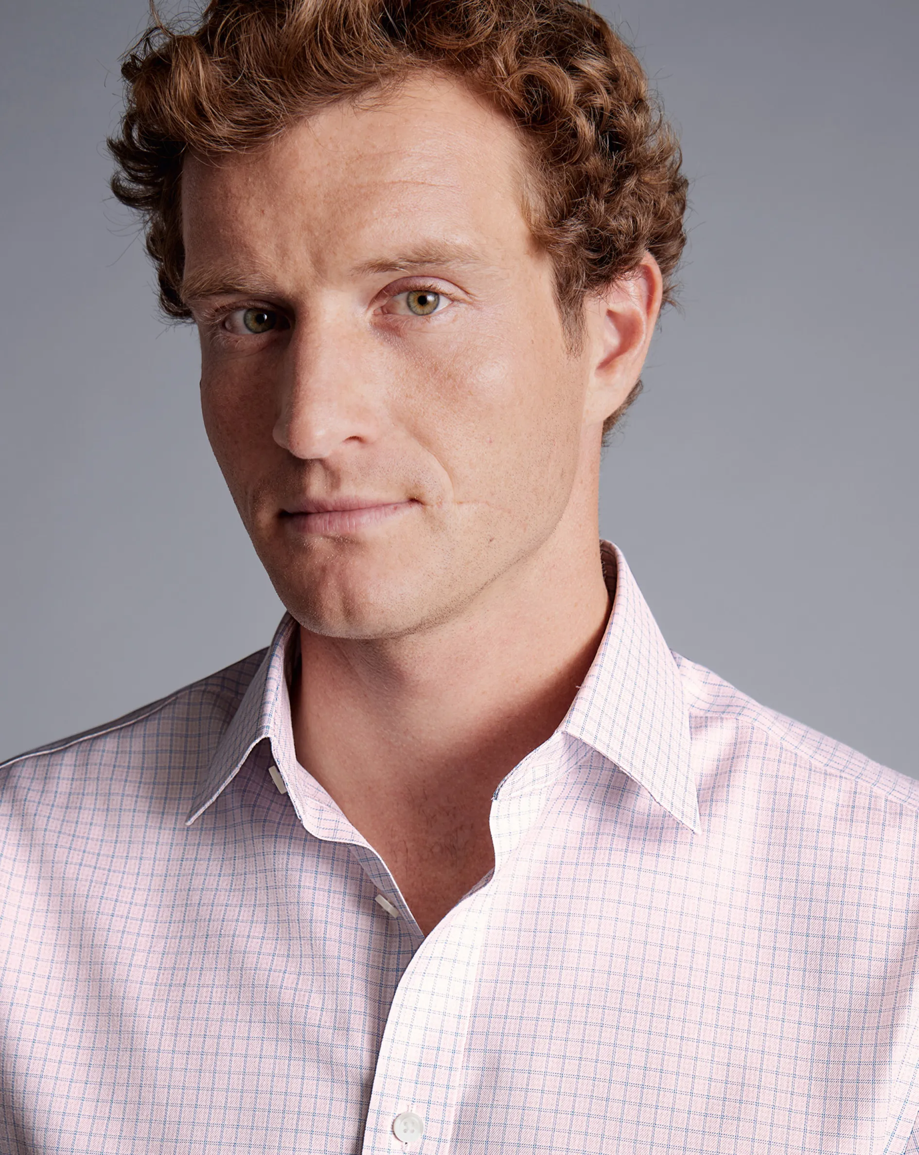 Flash Sale Charles Tyrwhitt Non-Iron Twill Double Check Shirt - Light Pink