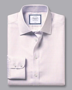 Flash Sale Charles Tyrwhitt Non-Iron Twill Double Check Shirt - Light Pink