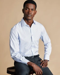 Flash Sale Charles Tyrwhitt Non-Iron Twill Mini Grid Check Shirt - Cornflower Blue